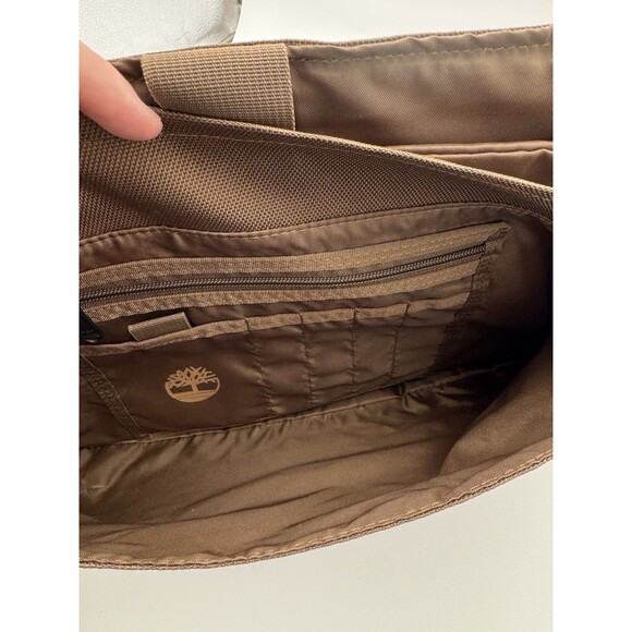 Timberland Waxed Canvas, Leather Messenger Laptop Bag Brown Crossbody Briefcase - Picture 7 of 12